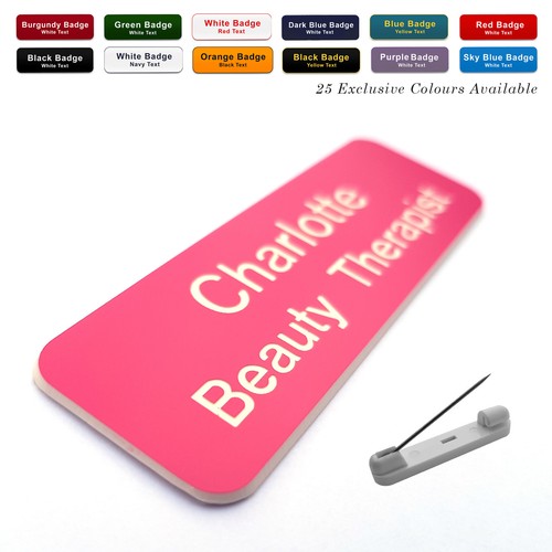 Pin custom engraved - id, company